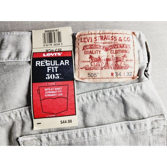 Levi Strauss & Co. Regular Fit 505 34x32 Quality Straight Leg Jeans - Picture 7 of 12
